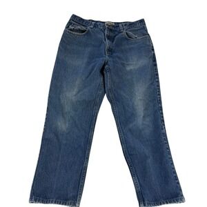 LL Bean Mens Natural Fit Straight Leg Blue Denim Jeans 104731 36x28 Medium Wash